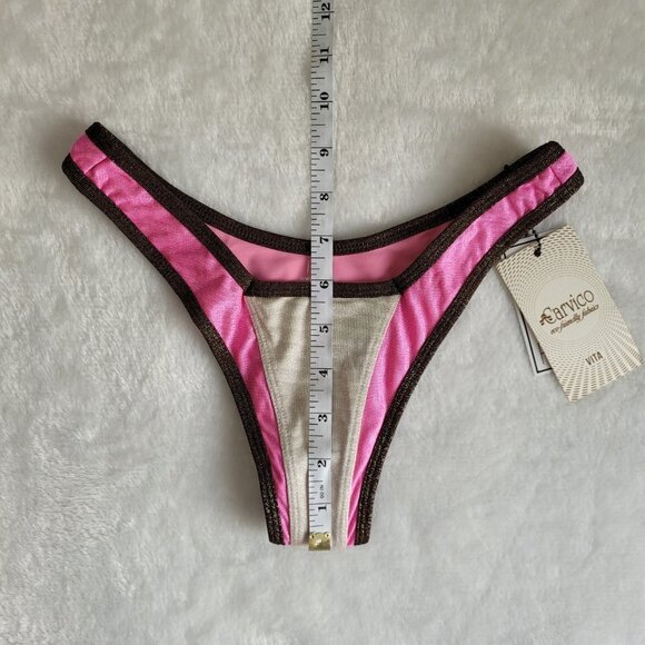 FAE | Gypsy Bralette Top & Goi G-String Bottom Sparkle Colorblock Bikini - Picture 11 of 15